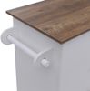 Kücheninsel HWC-P62 mit 2 Sitzhockern, Küchenschrank Schublade Staufächer MDF 90x131x47cm ~ weiß, dunkles Holz Bild 5