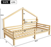 Merax Hausbett Kinderbett mit Ablageregal Kaminform 90x200cm, Natur Bild 4