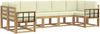 vidaXL Outdoor-Sofagarnitur mit Kissen 7 pcs Weiß und Creme 3388164 Bild 2