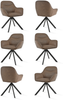 GOEURVANT 1370 Esszimmerstühle 6er-Set, 360° Drehbar, Kunstleder - Dunkelbraun Bild 1