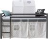 Homestyle4u Spielbett mit Tunnel, Grau, Kiefernholz grau / grau, 90x200 cm Bild 5