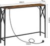 Konsolentisch mit Ladestation Vintagebraun und Schwarz 100x15x73,5cm Bild 3