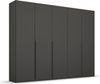 rauch Kleiderschrank; Drehtürenschrank PURISMA, 5-türig, Graphit, inkl. Innenspiegel und weiteres Zubehör, 251x223x60xcm Bild 3