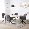 2 Stühle Esszimmer Küchenstühle Chenille Wolle Grau Drehstühle Esszimmerstühle Drehbar Esszimmerstuhl mit Armlehne Dreh Sessel Modern Bild 2
