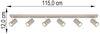 Deckenleuchte, Metall, sandfarben, schwenkbar, L 115 cm Bild 5