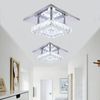 oyajia Deckenleuchte Moderne Kristall LED Deckenlampen, 12W Luxus Mini Kronleuchter, LED fest integriert, Tageslichtweiß, 20 x 20 x 10 cm Quadrat Deckenleuchte für Wohnzimmer Küche Flur Badezimmer Bild 4