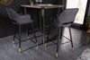 Design Barhocker FRANCE grau Ziersteppung Armlehnen Retro Bild 4