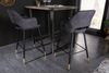 Design Barhocker FRANCE grau Ziersteppung Armlehnen Retro Bild 4