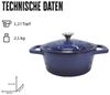 Grillfürst Dutch Oven Sternentöpfchen / Gusseisen Bräter - emailliert - S - blau Bild 2