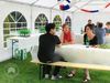 Festzelt Partyzelt 4x8 m PREMIUM, hochwertige PVC Plane 750 N mit grünem Dach 100% wasserdicht mit Bodenrahmen Bild 4