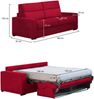 Dmora 2-Sitzer Schlafsofa Casabona, Schlafsofa fürs Wohnzimmer, gepolstert, abnehmbar, 100 % Made in Italy-Qualität, 180x95 h100 cm, Rot Bild 3