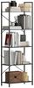 HOMCOM Bücherregal Industrielles Büroregal mit Metallrahmen, Standregal mit 5 Ebenen 1-tlg, für Wohnzimmer, Büro, Arbeitszimmer, 60x30x170,5 cm, Schwarz Bild 2