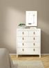 Dmora Kommode Nicholas, Mehrzweckkommode, Schlafzimmerkommode, Schrank mit Schubladen, 82x38 h99 cm, Weiß Bild 2