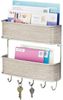 Schlüsselbrett Ablage grau Holz Schlüsselboard Briefablage Wandorganizer mDesign Bild 2