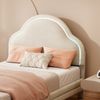 Polsterbett 90x200 cm mit LED-Beleuchtung, Wolkenkopfteil, Beige, ohne Matratze Bild 3