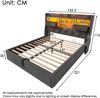 Polsterbett 140×200 cm mit hydraulischem Bettkasten, LED & USB/Type-C, grau, inkl. Matratze Bild 5