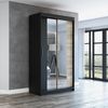Schwebetürenschrank NEO 2-türig Schrank 120 cm (mit Spiegel) Farbe: Schwarz , sonoma Bild 2