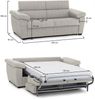 Dmora 2-Sitzer Schlafsofa Seui, Schlafsofa fürs Wohnzimmer, gepolstert, abnehmbar, 100 % Made in Italy-Qualität, 185x95 h100 cm, Beige Bild 3