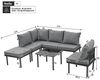 Celya Gartenlounge-Set Gartenlounges Balkon, Gartenmöbel Set 6 Personen aus Seil, (Gartenmöbel-Set aus Seil, beige geflochtenes Seil, verstellbare Füße, glatte Glastischplatte, inkl. aller Sitz- und Rückenkissen), Garten-Loungesessel-Set mit verzinktem... Bild 2