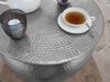 Couchtisch 60 x 30,5 x 60 cm Aluminium Silber Beistelltisch orientalisch rund, Flacher Hammerschlag Sofatisch Metall, Design Wohnzimmertisch modern, Loungetisch indisch Stubentisch klein Bild 5