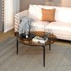 Runder Glas Couchtisch Gold Nordisch Minimalistisch modern 80x80x40 cm Bild 4