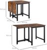 Klapptisch ausziehbar 118 x 70 x 76,5 cm, Industrial-Design, Holzoptik, Metallrahmen Bild 3