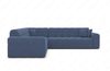 Couch Ibiza L Form in Samtstoff - Strukturstoff - blau Bild 3