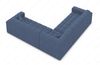 Couch Ibiza L Form in Samtstoff - Strukturstoff - blau Bild 4