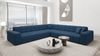 Couch Ibiza L Form in Samtstoff - Strukturstoff - blau Bild 2