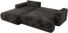 Ecksofa OVO mit schlaffunktion und bettkasten, Wellenfeder, lose Kissen, L-form 271x195 cm - Dunkelgrau Plüsch - linke Seite Bild 5