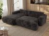 Ecksofa OVO mit schlaffunktion und bettkasten, Wellenfeder, lose Kissen, L-form 271x195 cm - Dunkelgrau Plüsch - linke Seite Bild 4