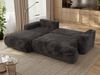 Ecksofa OVO mit schlaffunktion und bettkasten, Wellenfeder, lose Kissen, L-form 271x195 cm - Dunkelgrau Plüsch - linke Seite Bild 3