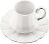 Elegantes 12-teiliges Mokkatassen-Set aus Porzellan - Weiß & Silber, 100 ml Bild 2