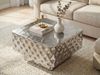 FINEBUY Couchtisch FB77628 Sofatisch 60cm Wohnzimmertisch Beistelltisch Hammerschlag (Quadratischer Tisch in gehämmerter Optik), Komplett aus robustem Metall gefertigt Bild 4