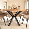 HOME DELUXE Essgruppe Rund Ausziehbar AVENTURA inkl. Sternfuß - 120-160 x 120 cm Light Oak 4 Stühle Bild 2