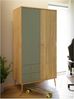 Kleiderschrank Winston / Whenua, Holzwerkstoff, Grün, Holzfarben, 95 x 186 x 52 cm Bild 5