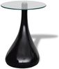 vidaXL Couchtische 2 Stk. mit Runder Glasplatte Hochglanz Schwarz 240323 Bild 3
