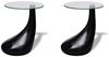 vidaXL Couchtische 2 Stk. mit Runder Glasplatte Hochglanz Schwarz 240323 Bild 2