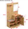 Flurgarderobe aus MDF mit Spiegel, Sitzkissen & Schuhschrank, 110x37x185,5 cm, Schwarz/Natur Bild 4