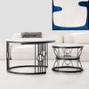 2er-Set Couchtisch aus MDF mit lötstellenfreiem Metallrahmen & Safety-Design, 70x70x45 cm + 45x45x37 cm Bild 3
