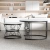 2er-Set Couchtisch aus MDF mit lötstellenfreiem Metallrahmen & Safety-Design, 70x70x45 cm + 45x45x37 cm Bild 2