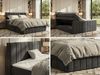 Doppelbett, Boxspringbett mit Stauraum ALVER KING DUO, Polsterbett mit 7-Zonen-Multipocket-Kern H4, Topper Visco, Boxspringbett mit 2 Bettkästen - Dunkelgrau Velvet Bild 2