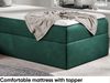 MEBLINI Kinderbett mit Bettkasten CARDI 100x200 Rechts – H3/Grün Samt Gepolstert Einzelbett mit Matratze - Polsterbett mit Stauraum - Bett mit Kopfteil – Stauraumbett Bild 4