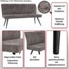 Sitzbank HWC-K16, Esszimmerbank Bank Polsterbank, Rückenlehne Stoff/Textil Chenille Metall 160cm ~ creme-beige Bild 2