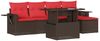 vidaXL 6-teiliges Gartensofa-Set mit Kissen, braun, Polyrattan 3267874 Bild 2