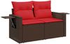 vidaXL 6-teiliges Gartensofa-Set mit Kissen, braun, Polyrattan 3267874 Bild 4
