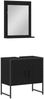 vidaXL Badezimmermöbel-Set Wandmontiert 2 pcs Schwarz Holzwerkstoff 3334329 Bild 2