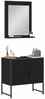 vidaXL Badezimmermöbel-Set Wandmontiert 2 pcs Schwarz Holzwerkstoff 3334329 Bild 3