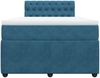 vidaXL Boxspringbett mit Matratze Blau 120x200 cm Samt 3287720 Bild 3