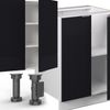 Küchenzeile Fame-Line Schwarz gestreift/Weiß 300 cm mit Hochschrank, ohne Arbeitsplatte Vicco Bild 5
